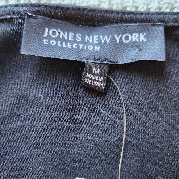 NWT Women's Jones New York Black Shimmer Embellished Tank Top Size M - Picture 4 of 7